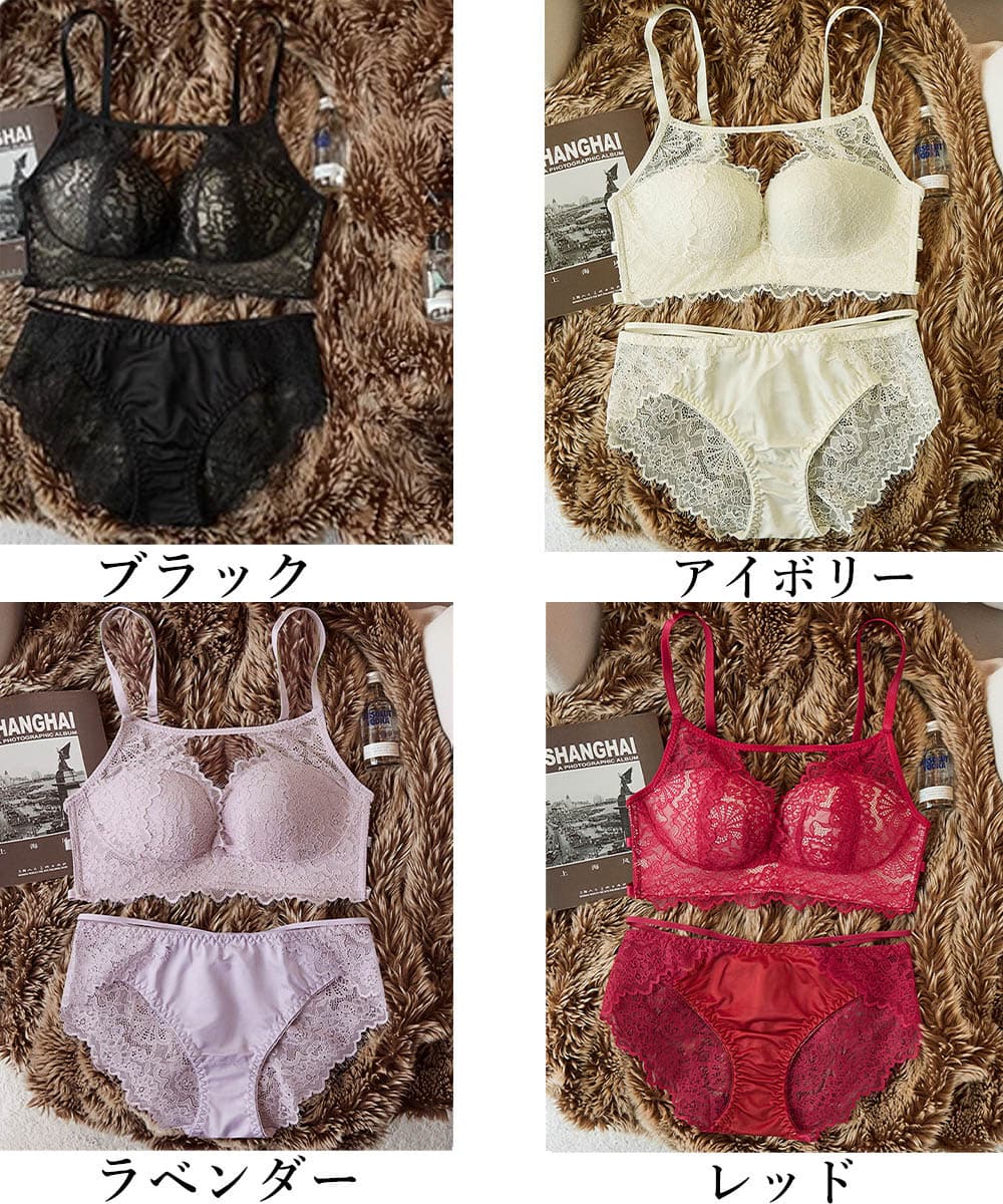 エロ下着 魅惑の谷間メイク ノンワイヤーブラ＆ショーツセット